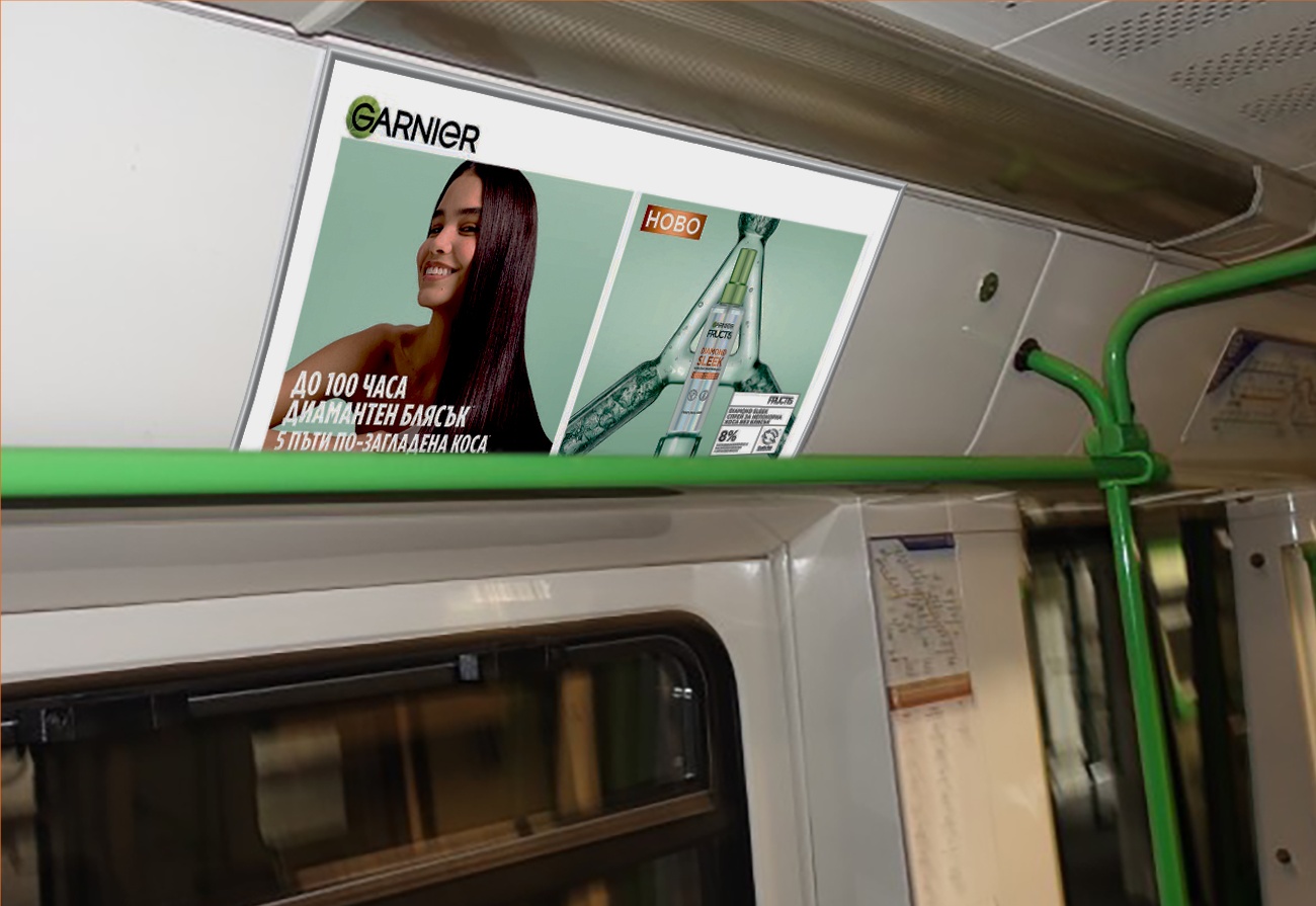 Garnier — реклама в трамвай